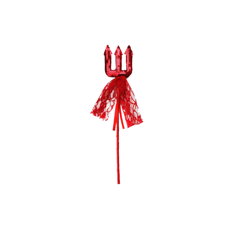 61013-Sequin Devil Trident Wand with Lace
