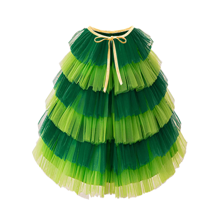 41013-Green Ombre Layered Tulle Skirt