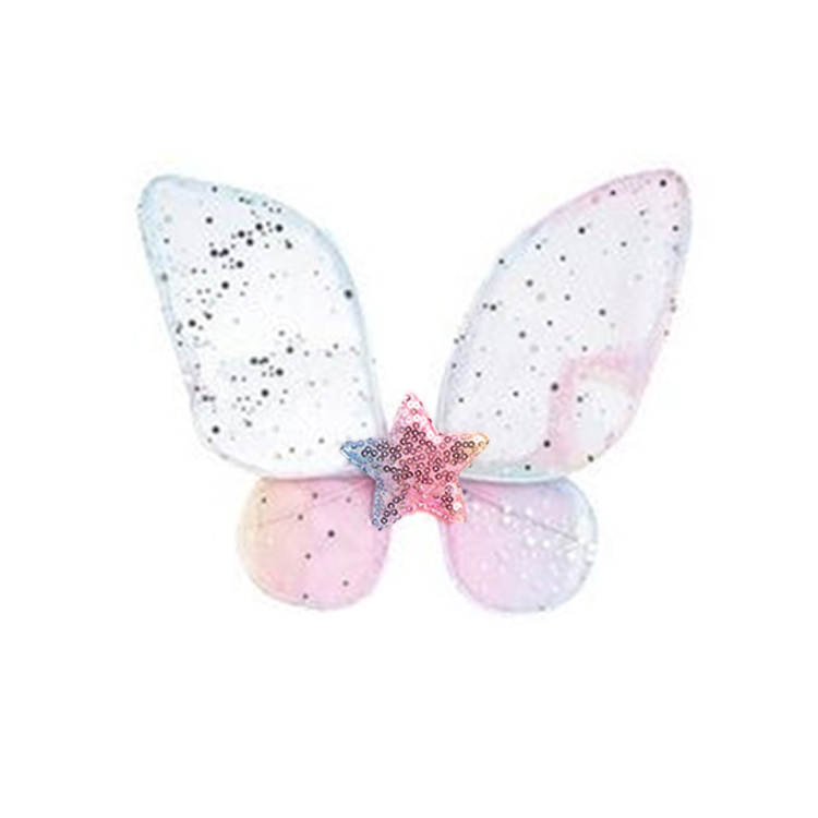 62007-Iridescent Glitter Fairy Wings with Sequin Star