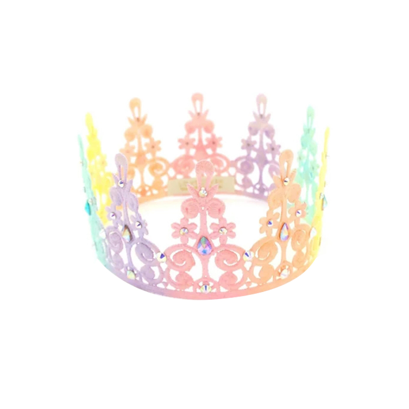 81004-Pastel - Colored Decorative Crown with Rhinestones