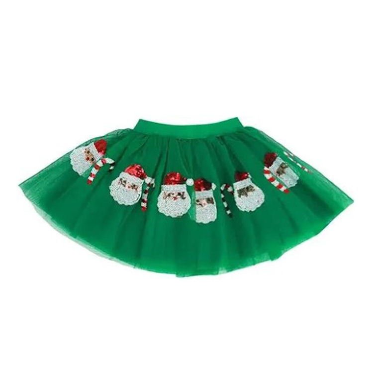 11066-Christmas Santa - Themed Green Tutu Skirt for Babies