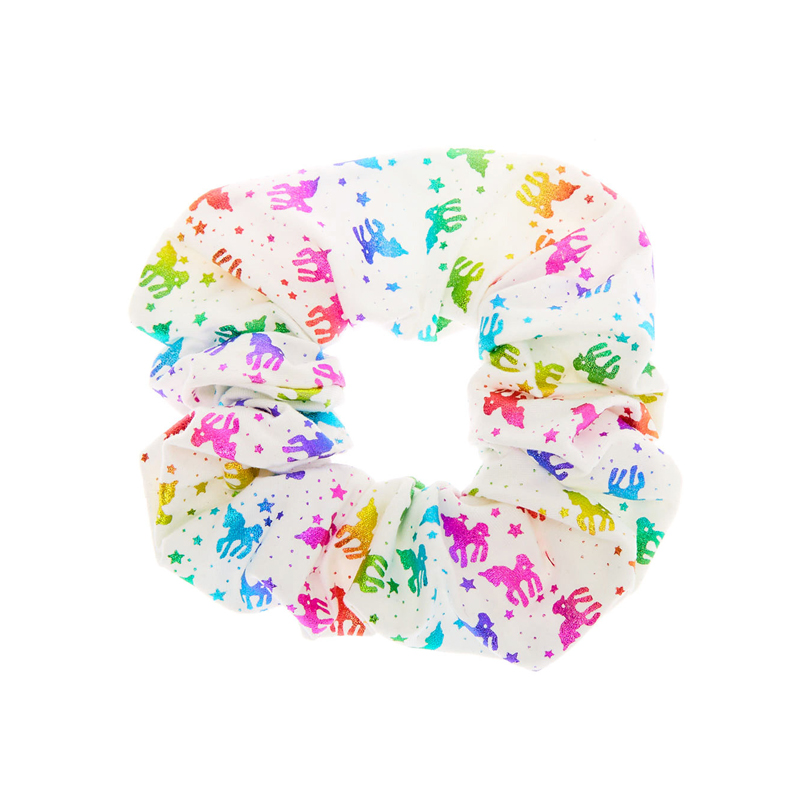 73011-Rainbow Unicorn and Star-Printed Scrunchie