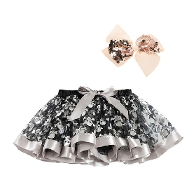 Skull printed tutu skirt set for Halloween