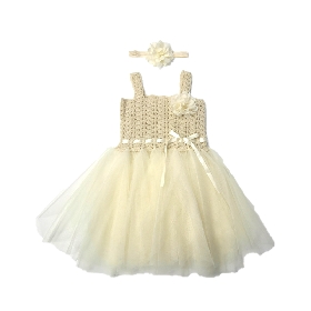 Crochet Tutu Dress Ivory