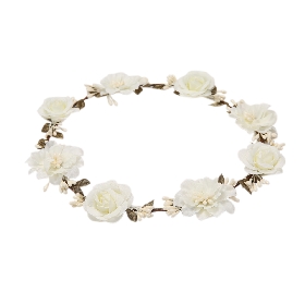 Ivory flower trim garland