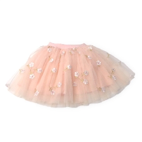 Pink flower trim tutu skirt