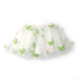 Green butterfly trim embroidery tull skirt
