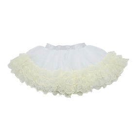 Lace trim tulle skirt