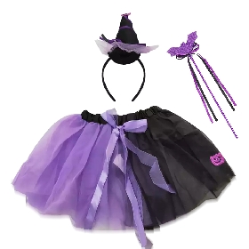 3Pcs Two-tone Halloween tutu set