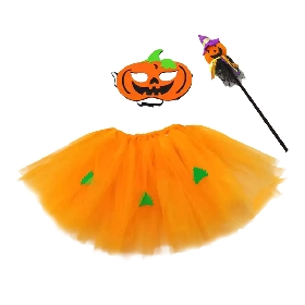 3Pcs Halloween pumpkin tutu set