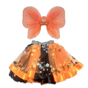 2Pcs pumpkin sequin tutu set