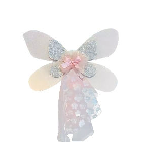 Felt wing with tulle trim