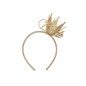 Gold glitter crown hairband