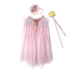 Mermaid pink tulle cape set