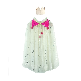 Ivory glitter tulle cape set