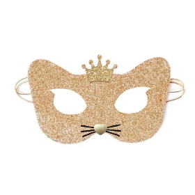 Golden Glitter Cat Mask