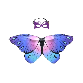 Purple and Blue Butterfly Wing and Mask Set